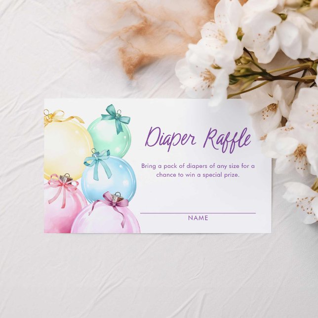 Flickvinter Juldagstidning Raffle Biljett Tilläggskort (Colorful Christmas Diaper Raffle Ticket)