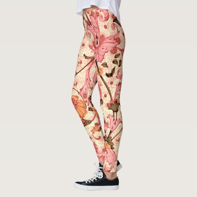 FLIENTINE RENAISSANCE ROSA BLOMMIGT SWIRLS,FLOWERS LEGGINGS (Vänster)
