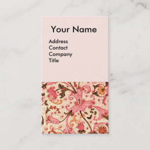 FLIENTINE RENAISSANCE ROSA BLOMMIGT SWIRLS,FLOWERS VISITKORT