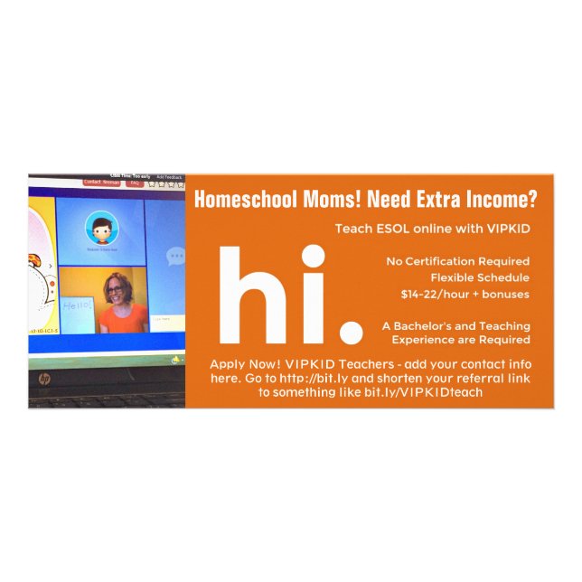 Flier för för VIPKID-lärareremiss/rekrytering Reklamkort (Framsidan)
