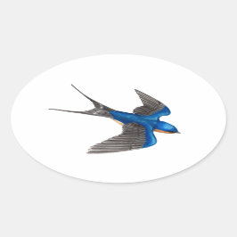 Flies Barn Svälj Sticker Ovalt Klistermärke