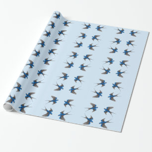 Flies Barn Sväljer Bird Mönster Presentpapper