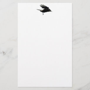 Flies Black Kråka Art för fågellovers Brevpapper