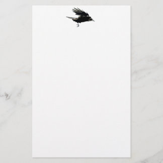 Flies Black Kråka Art för fågellovers Brevpapper