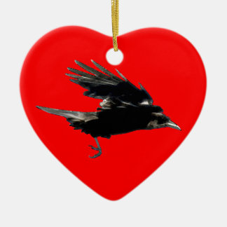 Flies Black Kråka Art för fågellovers Julgransprydnad Keramik