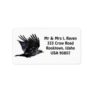 Flies Black Raven Photo Labels Adressetikett