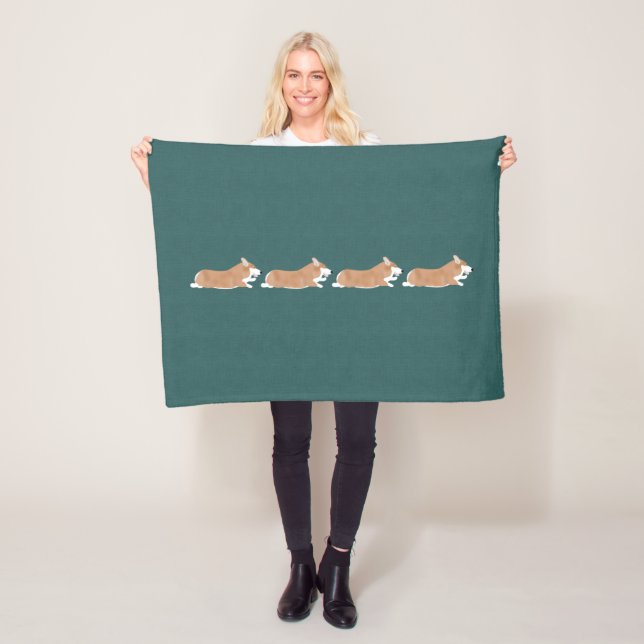 Flies Corgis Fleece Blanket (På plats)