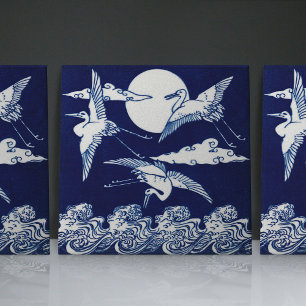 Flies Cranes Christopher Dresser Art nouveau Kakelplatta