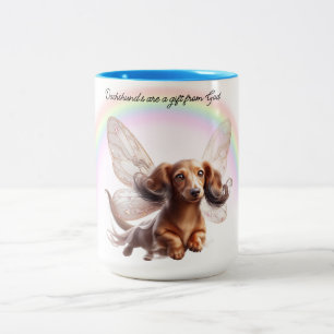 Flies Dachshund Customized Mugg