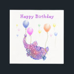 Flies Elephant Funny Birthday Napkins Pappersservett<br><div class="desc">Barns födelsedag-blöjor med cute Starry Elephant som flyger med färgstarka bubblor - Tecknad för djur Teckning - Anpassade - eller Välj / lägg till din unika text / Namn / Färg - Gör din Speciella gåva - Ändra storlek och flytta eller ta bort och lägg till inslag / text med...</div>