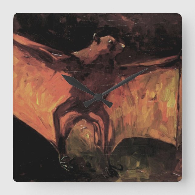 Flies Fox Fladdermus av Vincent van Gogh Fyrkantig Klocka (Framsida)