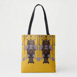 Flies Fox Mustard Shoulder Tote (2 storlekar) Tygkasse