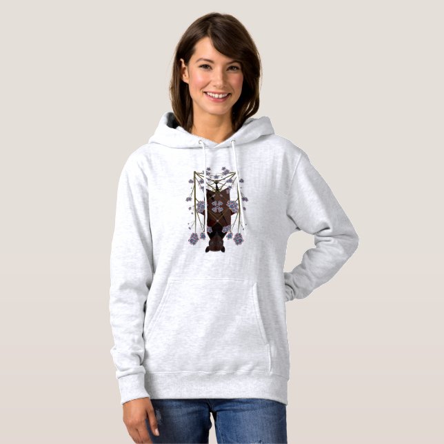 Flies Fox Pullover Hoodie T Shirt (Hel framsida)