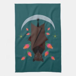 Flies Fox Teal Kitchen Towel Kökshandduk