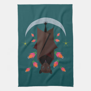 Flies Fox Teal Kitchen Towel Kökshandduk