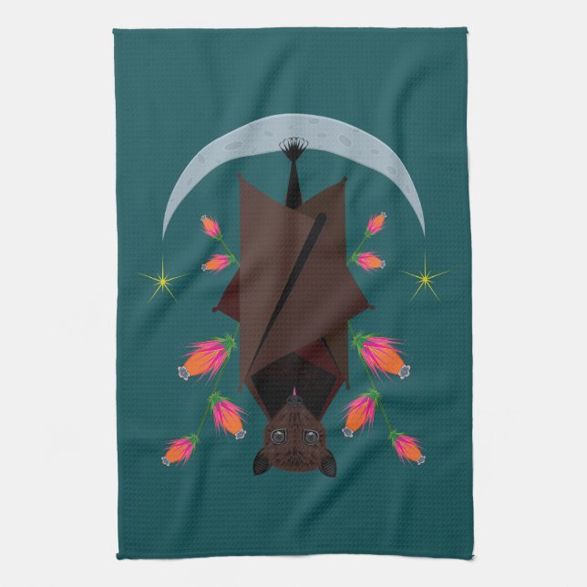 Flies Fox Teal Kitchen Towel Kökshandduk (Vertikal)