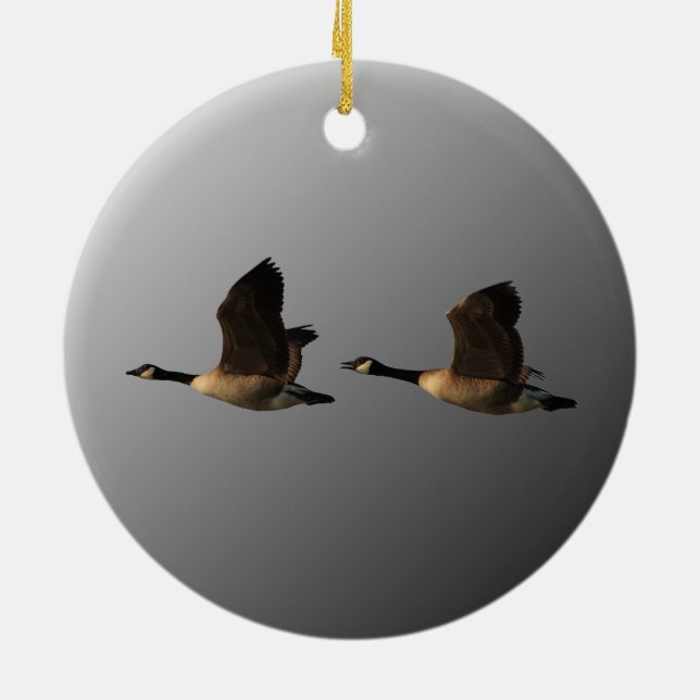 Flies Geese Julgransprydnad Keramik (Baksidan)
