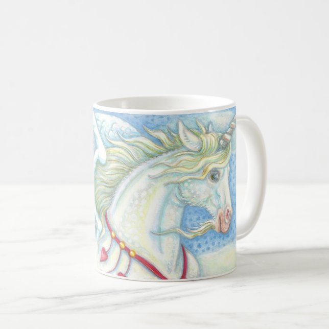 Flies Hearts Unicorn CLASSIC PEGASUS MUGG (Framsida höger)