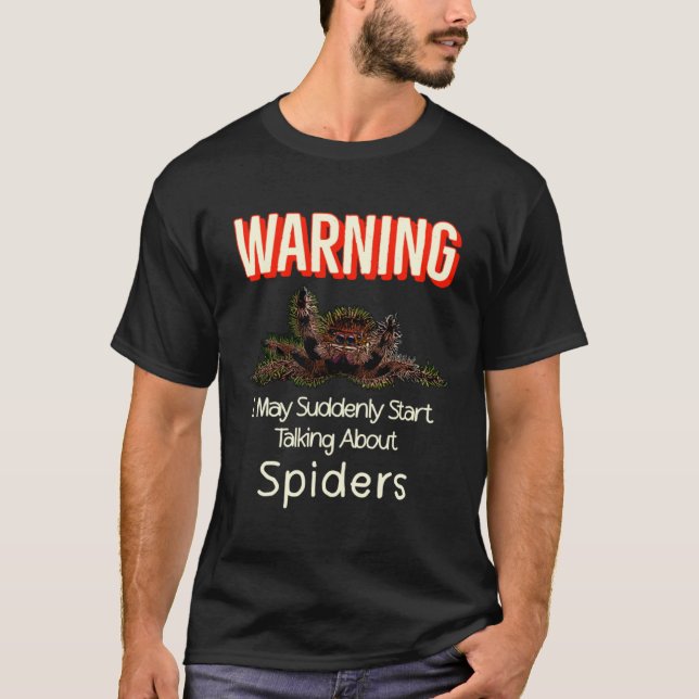 Flies Jumping Spider Warning Spooder Mamma Spooder T Shirt (Framsida)