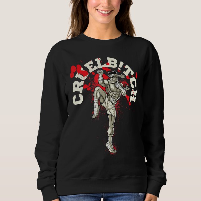 Flies Knee Knockout Ko Muay Thai Fighter Boxing M T Shirt (Framsida)