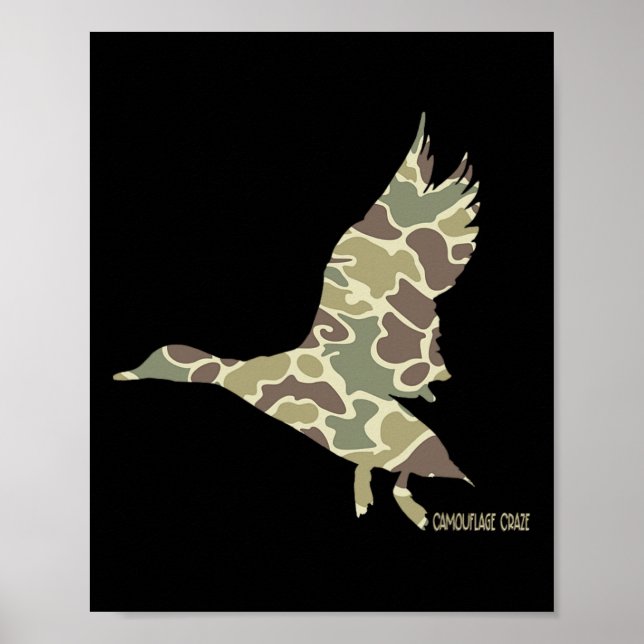 Flies Mallard Anka Camouflage Camo Anka Hunting C Poster (Framsidan)