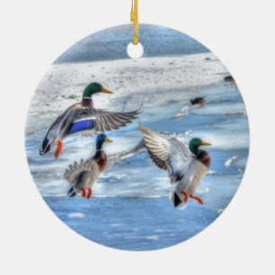 Flies Mallard Ankor Wildlife Gift Julgransprydnad Keramik