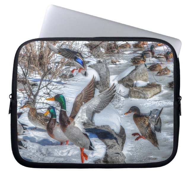 Flies Mallard Ankor Wildlife Gift Laptop Fodral (Framsidan)