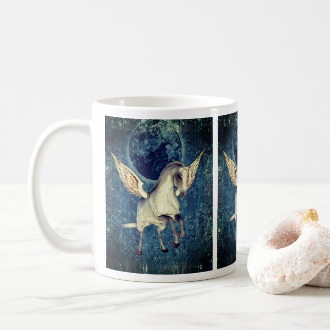 Flies Pegasus Horse Fantasy Kaffemugg (Med munk)