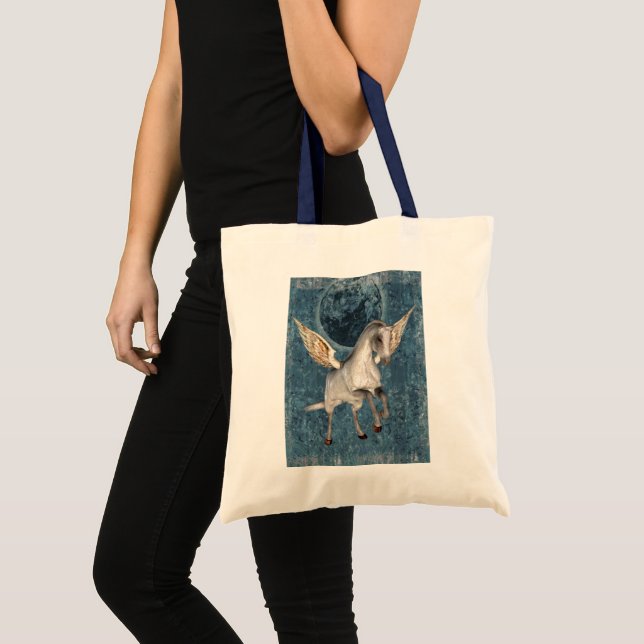Flies Pegasus Horse Fantasy Tote Bag Tygkasse (Framsida (produkt))