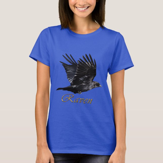 Flies Raven Corvid Bird-älskare T-Shirt (Framsida)