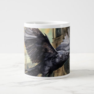 Flies Raven och Medieval Gothic Cathedral Jumbo Mugg