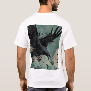 Flies Raven Tecknad Stil T-Shirt