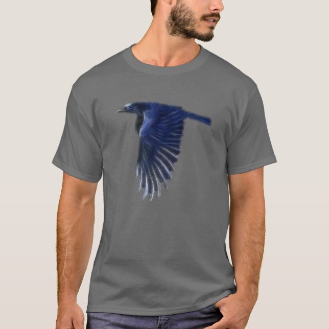 Flies Raven Wildlife Art Shirt T-shirt (Framsida)