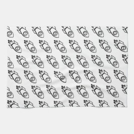 Flies Rocket Sketch Mönster Kökshandduk