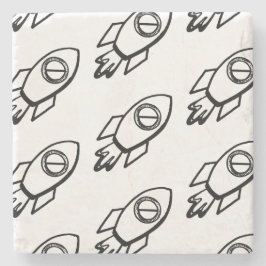 Flies Rocket Sketch Mönster Stenunderlägg