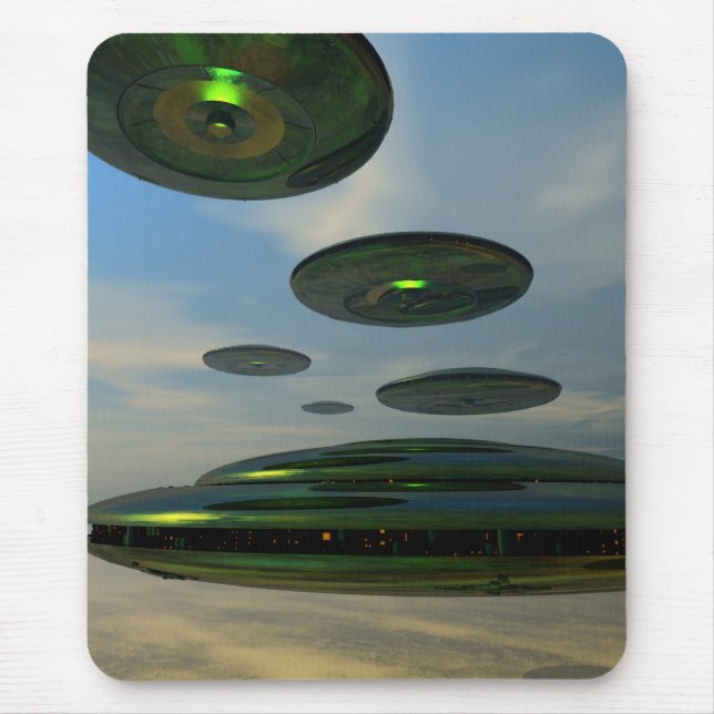 Flies Saucer Fleet Mousepad Musmatta (Framsidan)