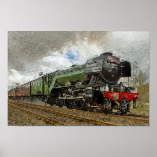 Flies Scotsman oil Paintedl illustration Poster