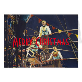 Flies Wallendas Daring Trapeze Circus Act Hälsningskort