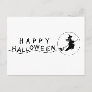 Flies Witch Halloween-vykort Vykort