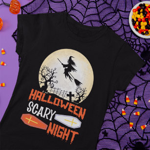 Flies Witch Spooky Halloween Night T-Shirt