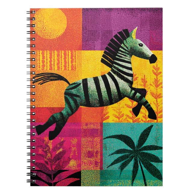 Flies Zebra Jungle Pop Anteckningsbok (Framsidan)
