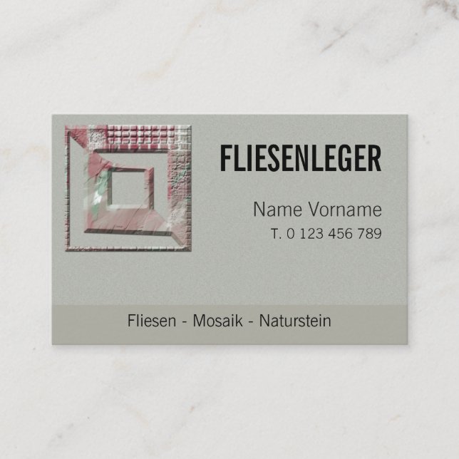 Fliesenleger Handwerk Visitkort (Framsida)