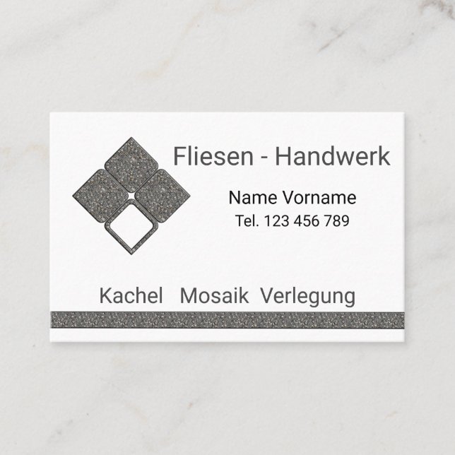 Fliesenleger Handwerk Visitkort (Framsida)