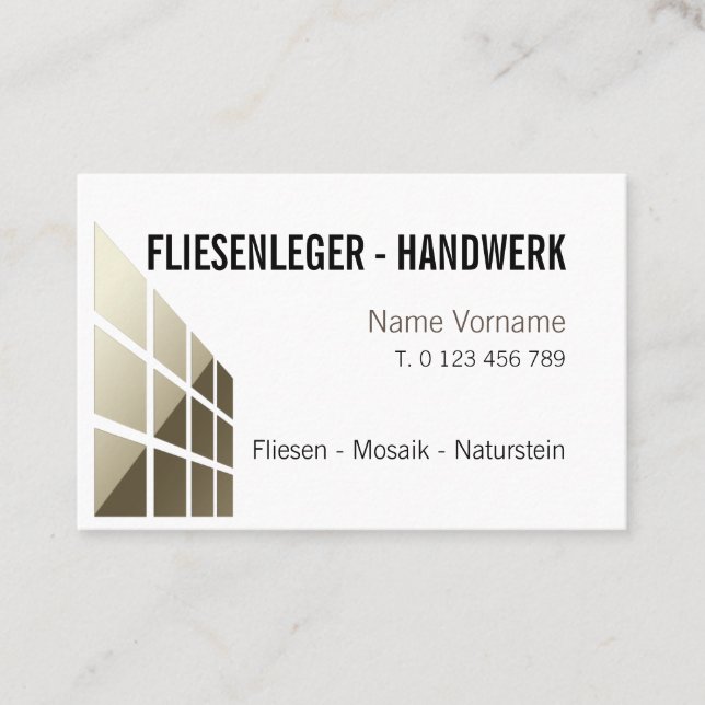 Fliesenleger Handwerk Visitkort (Framsida)