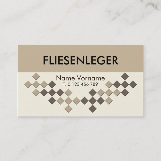 Fliesenleger- Handwerker Visitkort (Framsida)