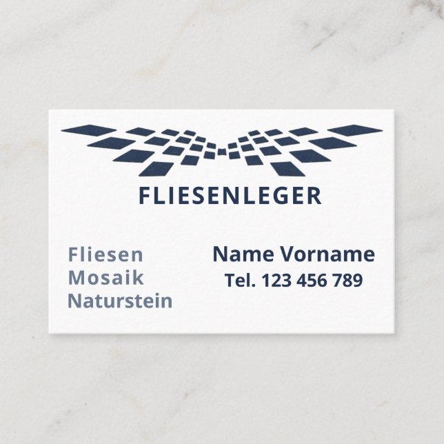 Fliesenleger Handwerker Visitkort (Framsida)