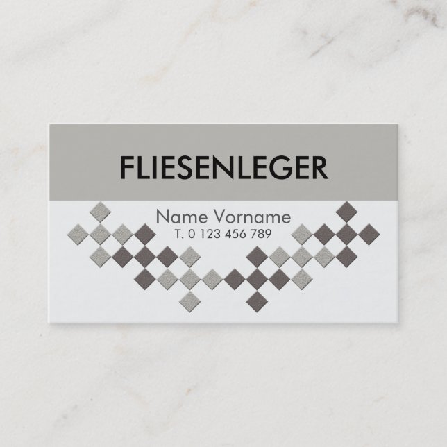 Fliesenleger- Handwerker Visitkort (Framsida)