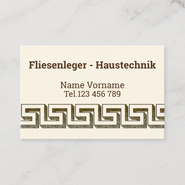 Fliesenleger  Haustechnik Visitkort (Framsida)