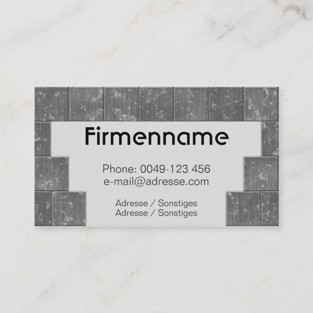 Fliesenleger-Meisterbetrieb Visitkort (Framsida)