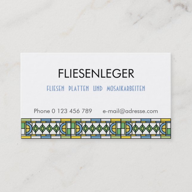 Fliesenleger Visitkort (Framsida)